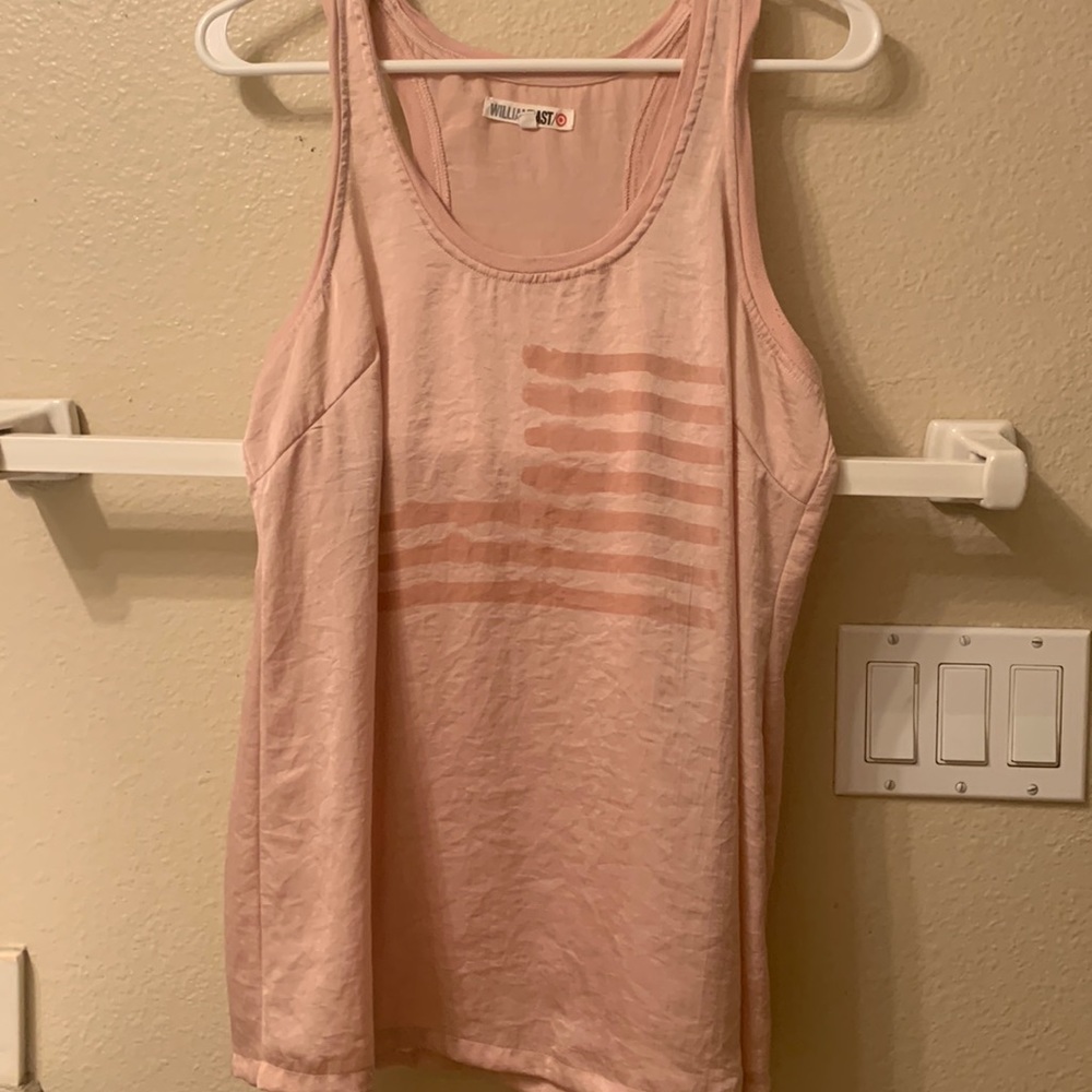 William Rast target brand tank top size M pink. Flags/stripes print